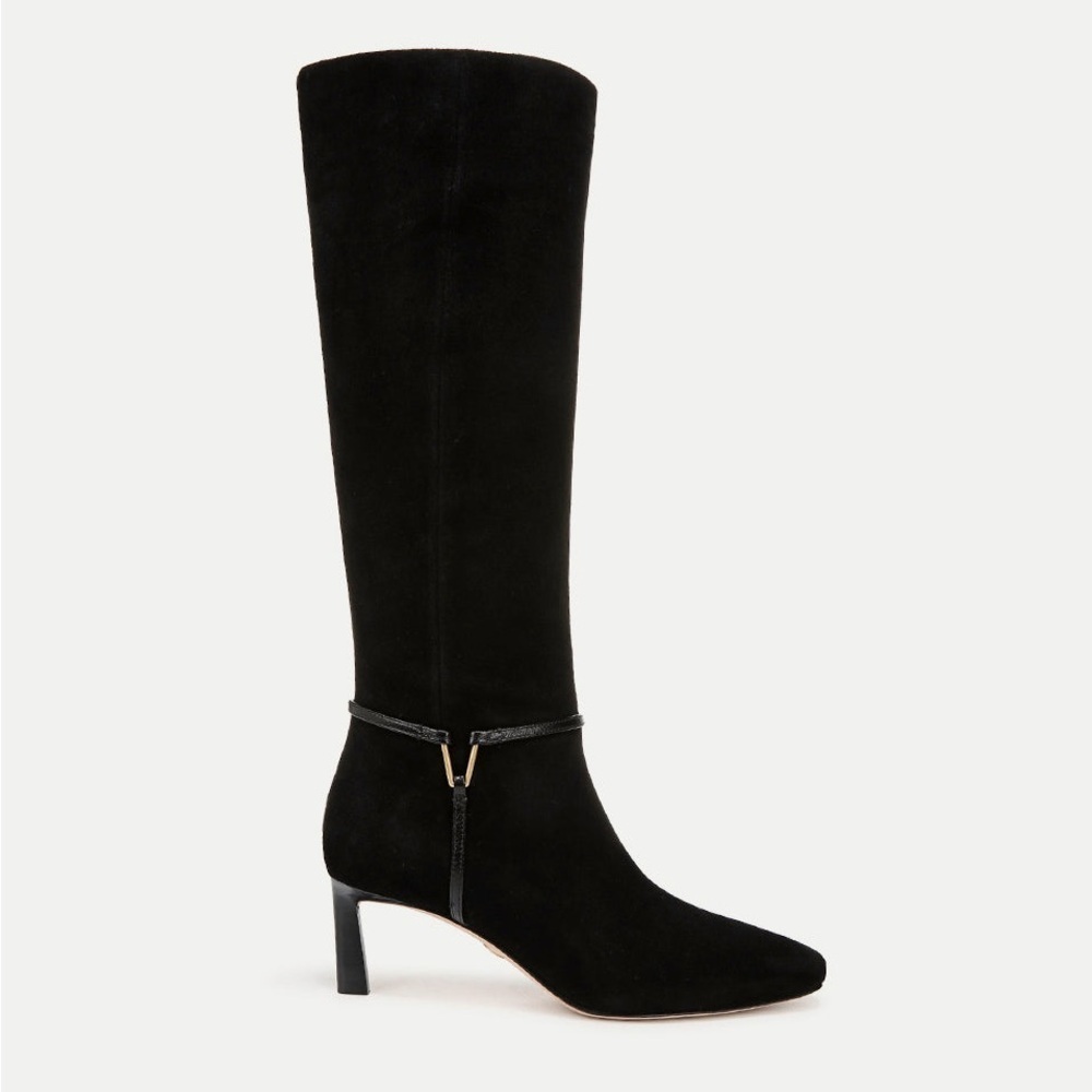 New Veronica Beard Kai black leather suede tall boots Size: 6